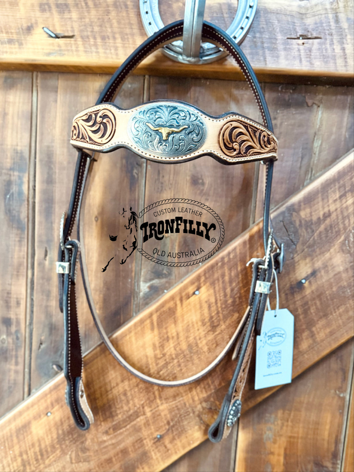 Hand carved/Silver show bridle COB