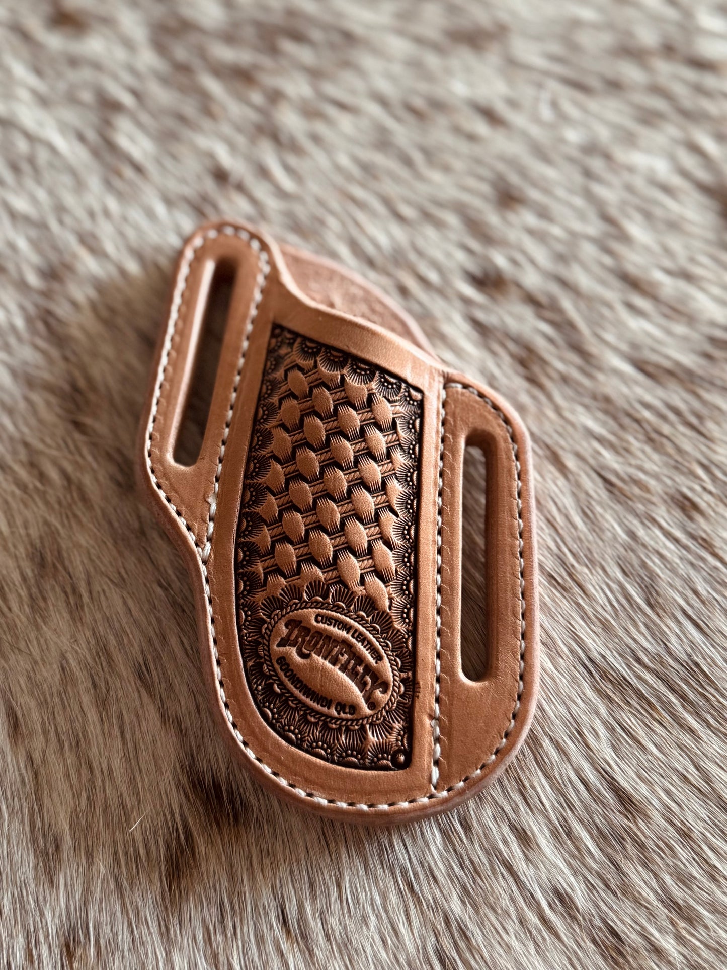Pancake Knife Sheath- Pale Stamped