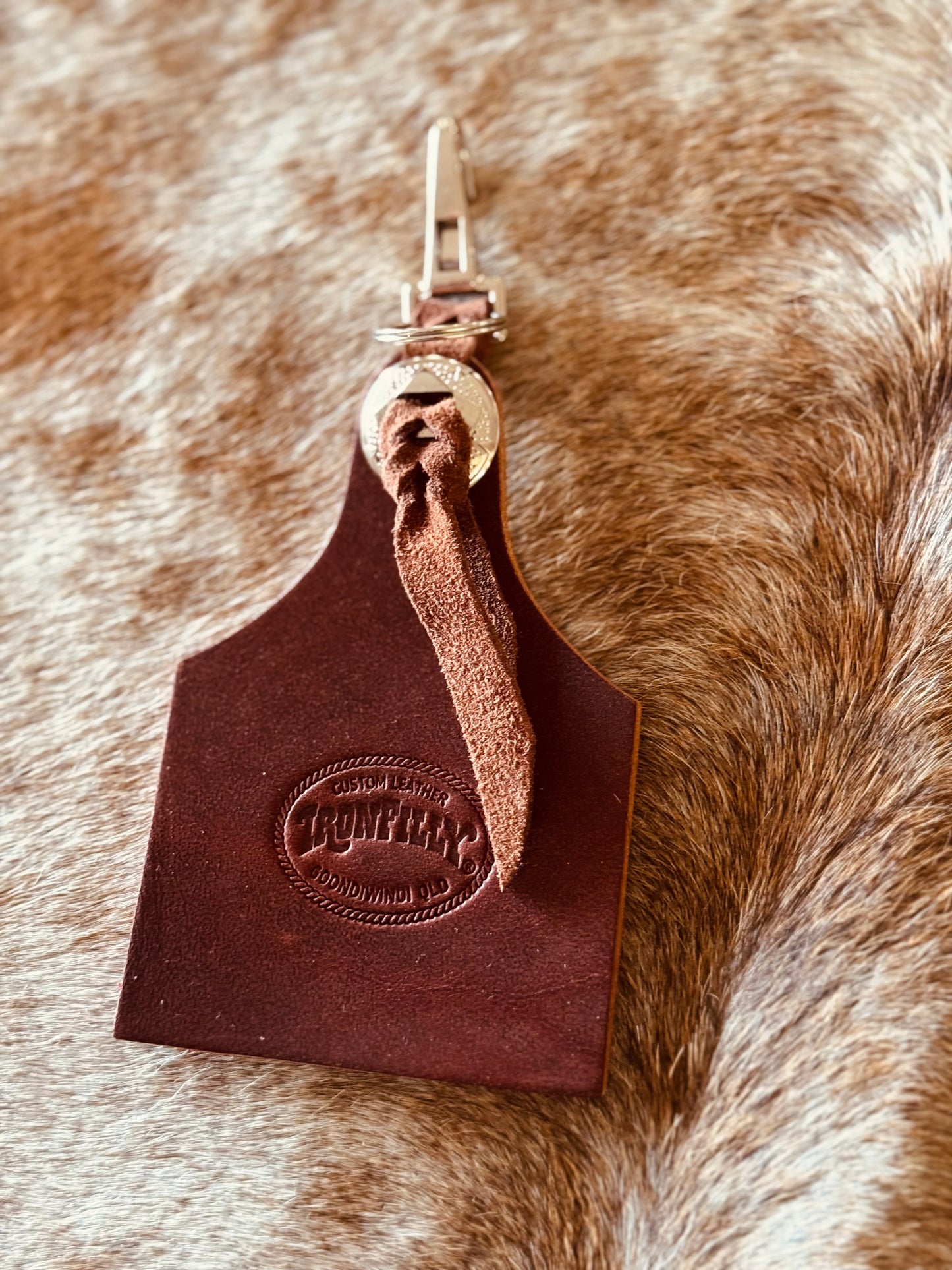 Cattle Tag key ring/clip