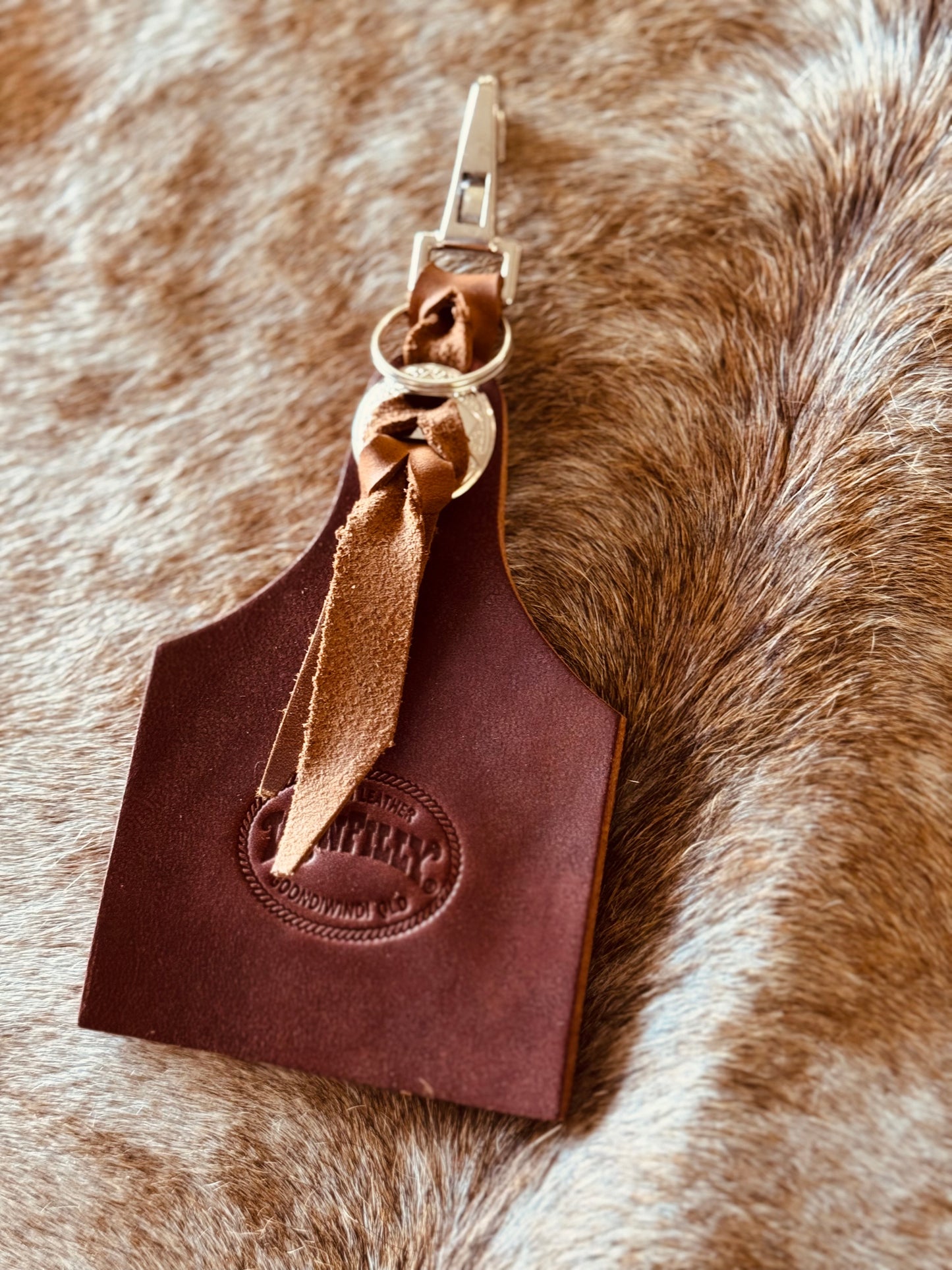 Cattle Tag key ring/clip