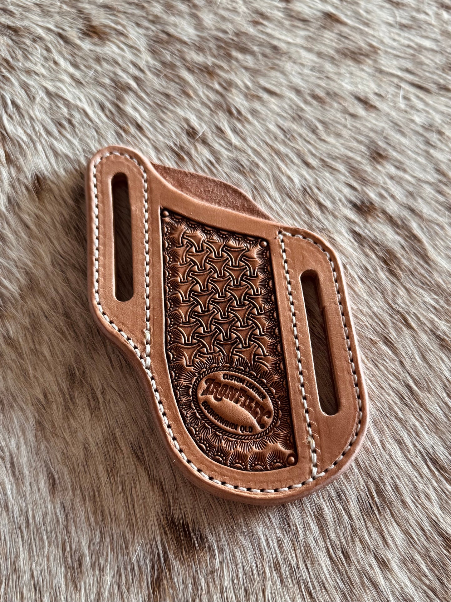 Pancake Knife Sheath- Pale Stamped