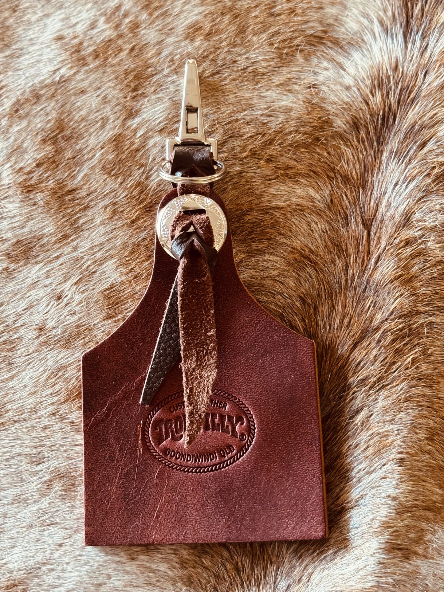 Cattle Tag key ring/clip
