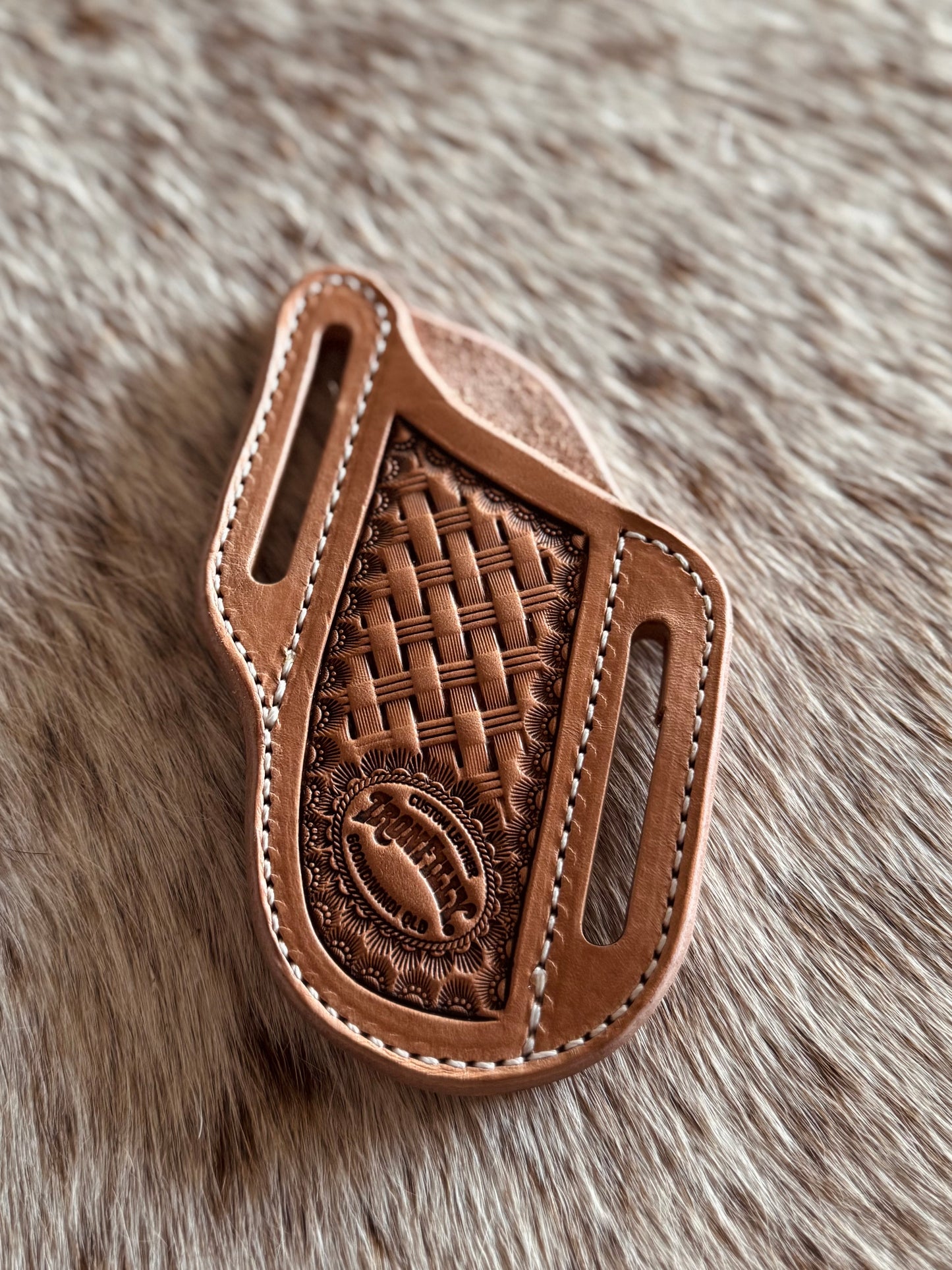 Pancake Knife Sheath- Pale Stamped