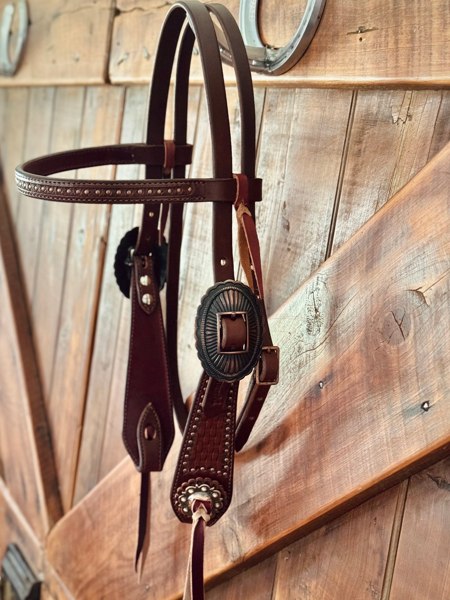 Snaffle Bridle- Copper studs