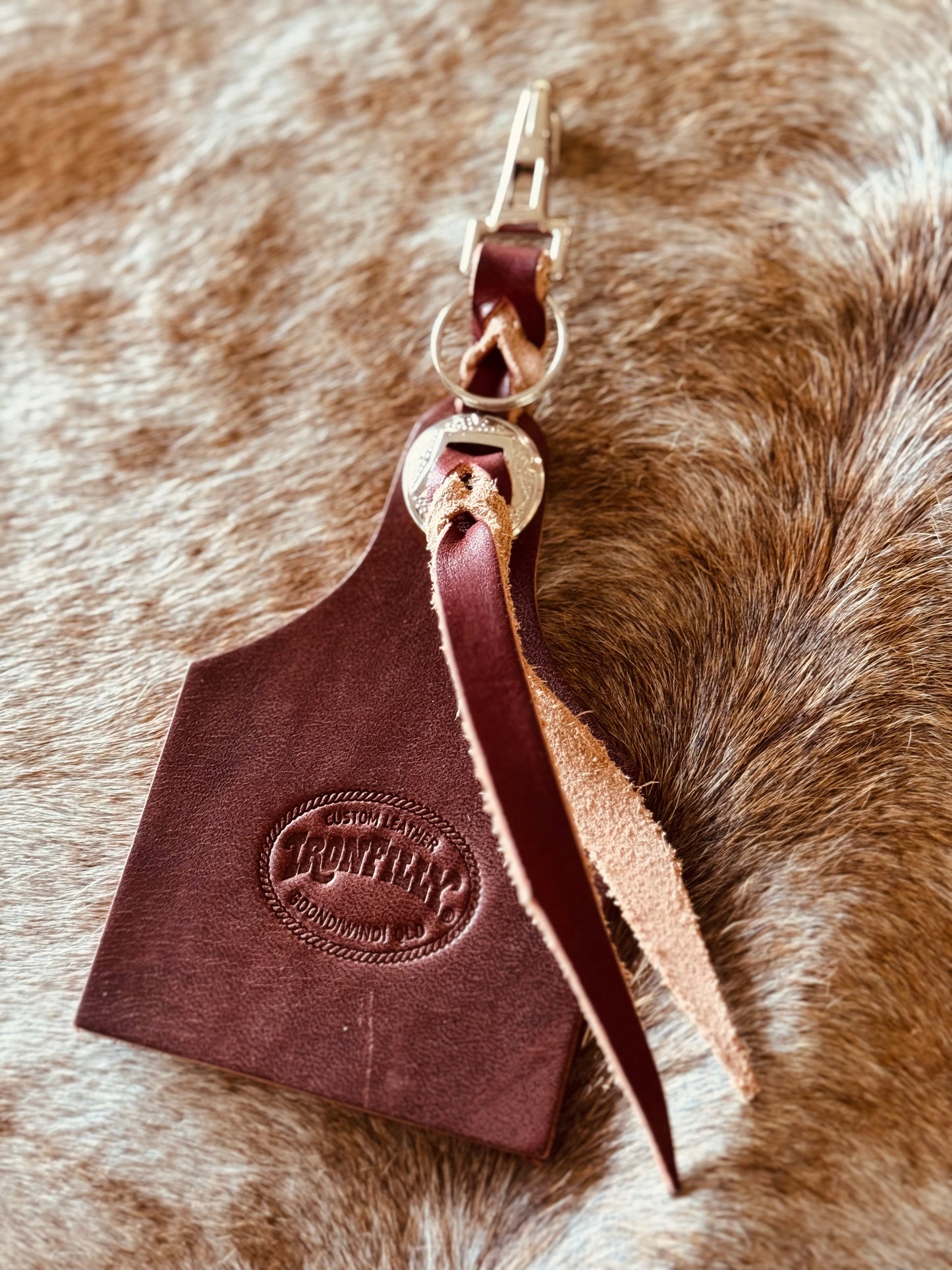 Cattle Tag key ring/clip