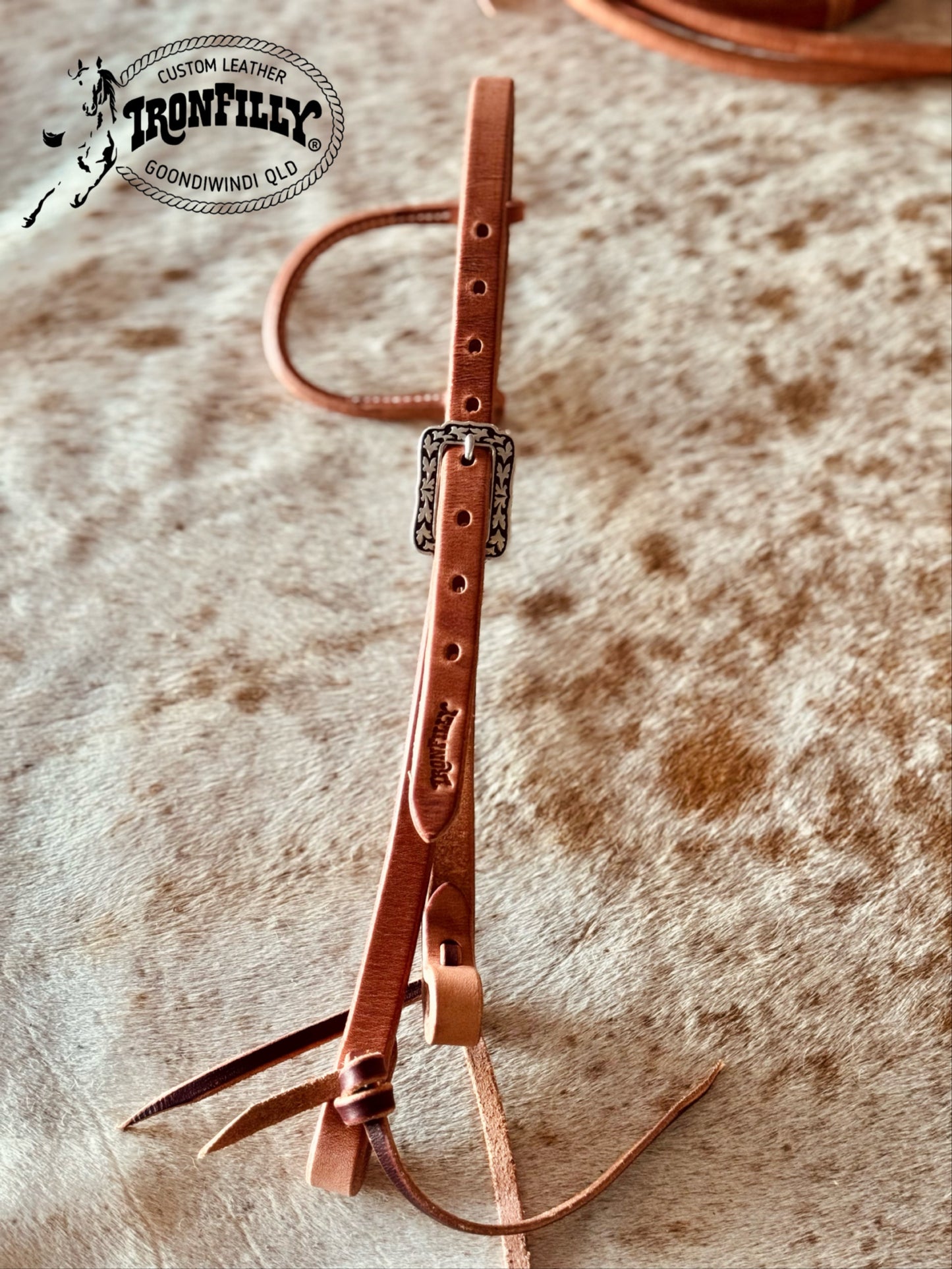 Sliding Ear Headstalls- Harness leather/single buckle
