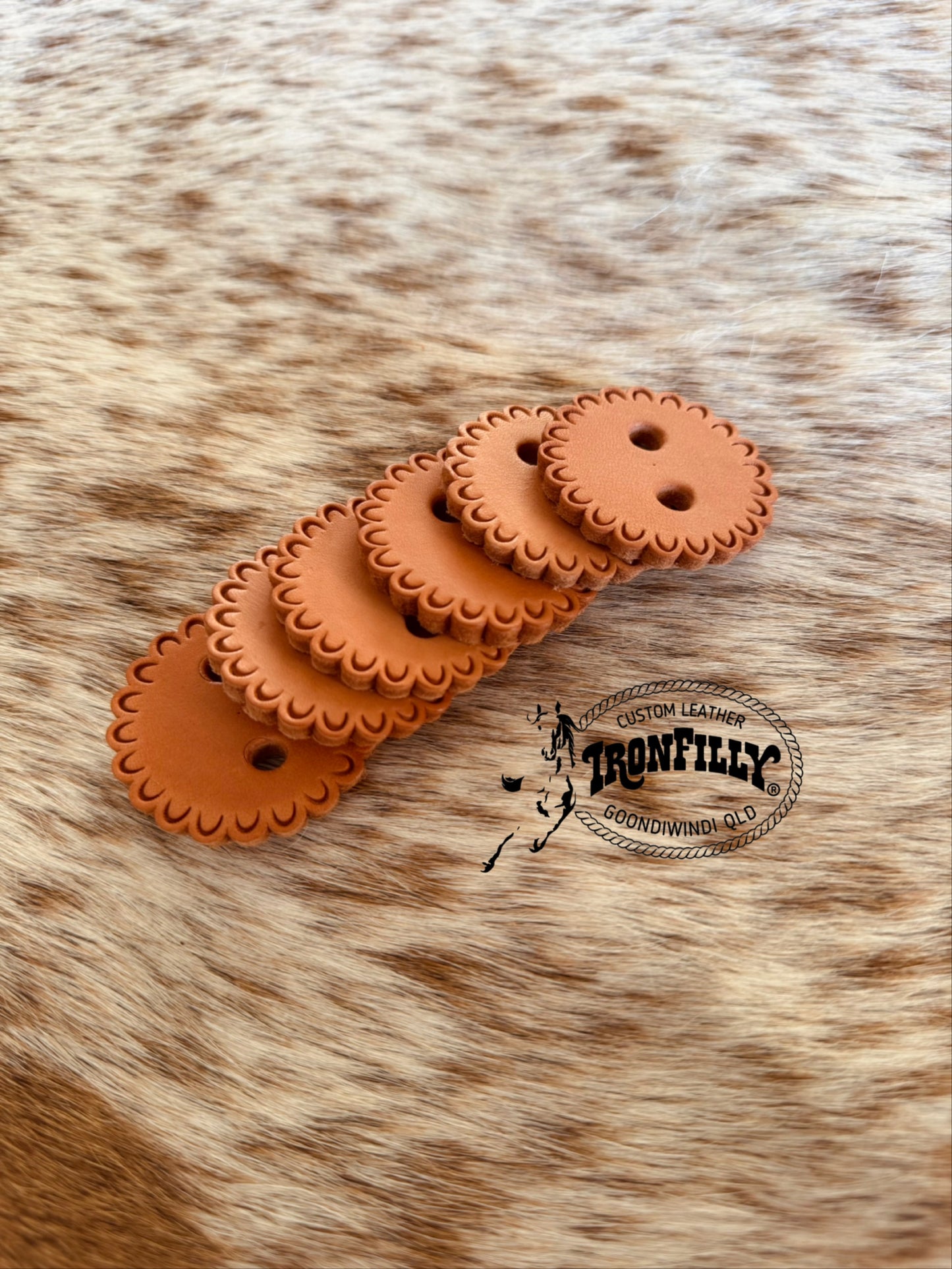 Leather Conchos (Rosettes) 6 pack