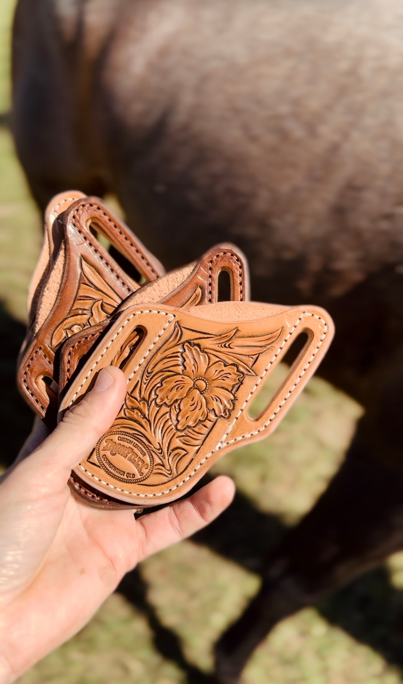 Pancake Knife Sheath - Pale Floral “Sheridan”